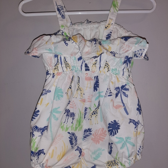 Janie and Jack Tropical Themed Summer Romper 6-12 - Picture 4 of 4